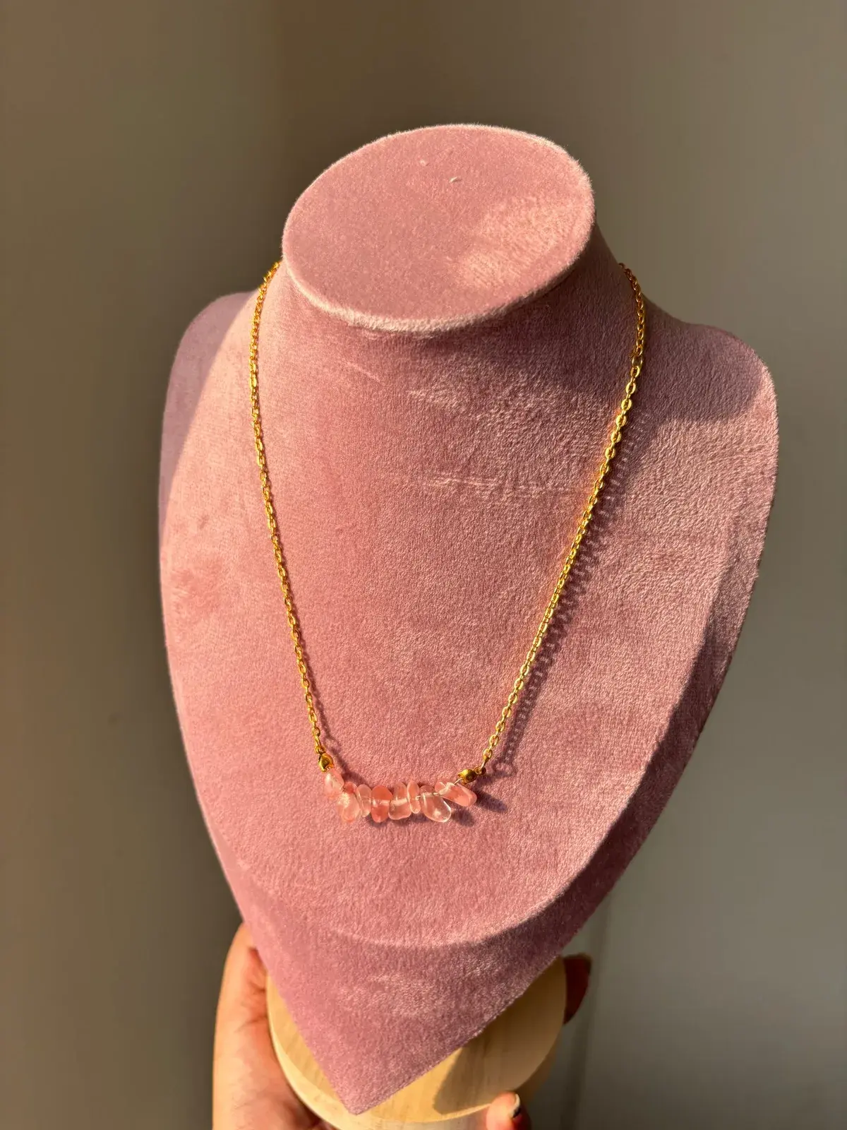 Pink Rose Quartz Neck piece